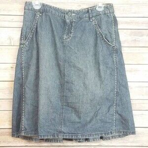 Free People Midi Pleated Denim Y2K Skirt Size 27